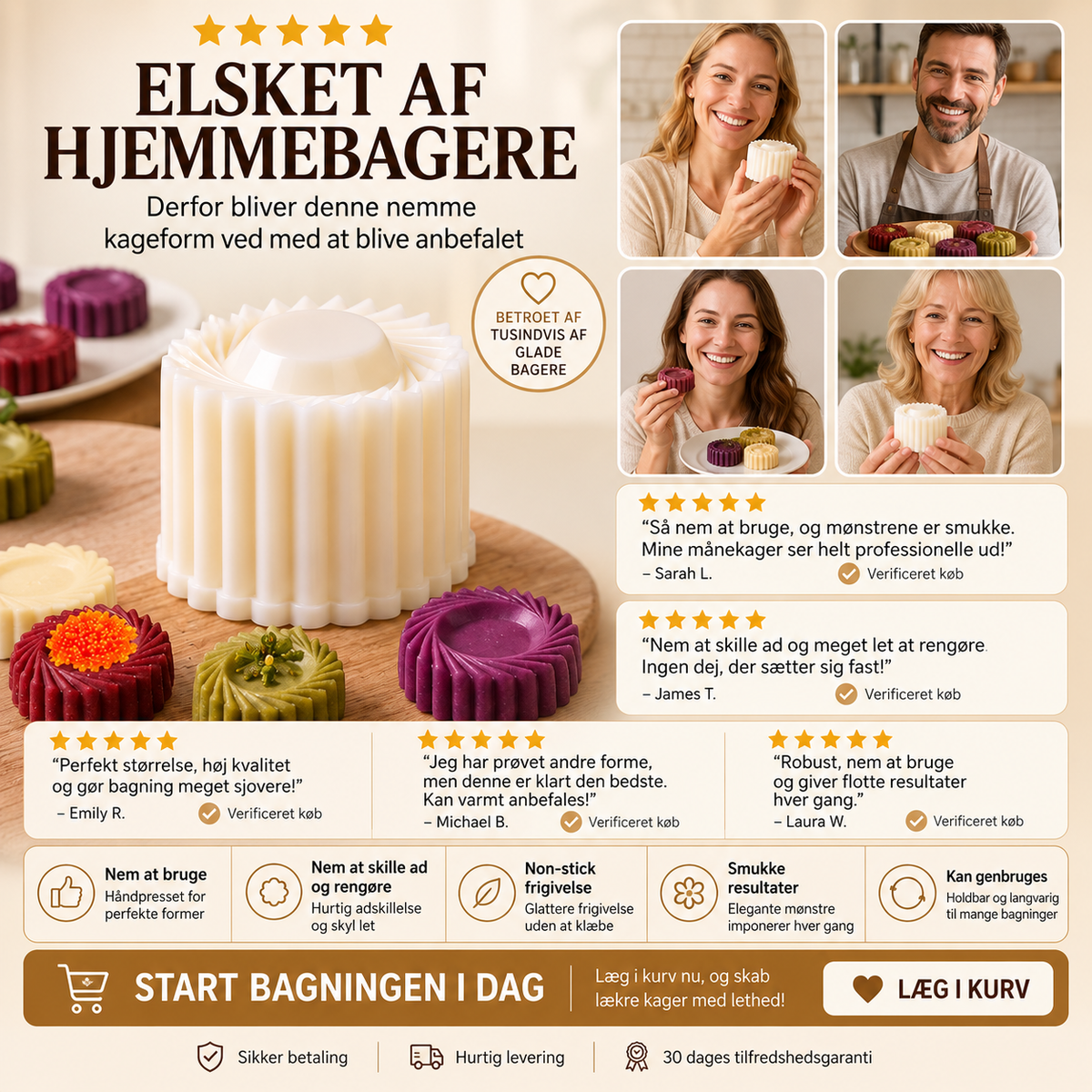 🥳 UDSALG 2026 🥳 Dobbeltsidet bageform til kreative kager