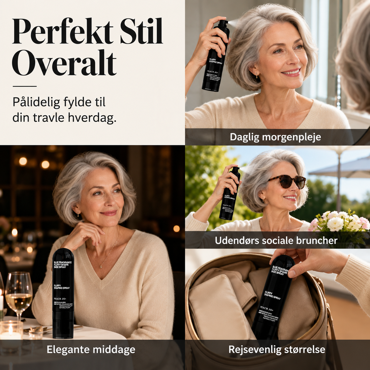 👩Volumengivende stylingspray med ferskenduft til luftigt, fyldigt hår, langtidsholdbar hårspray