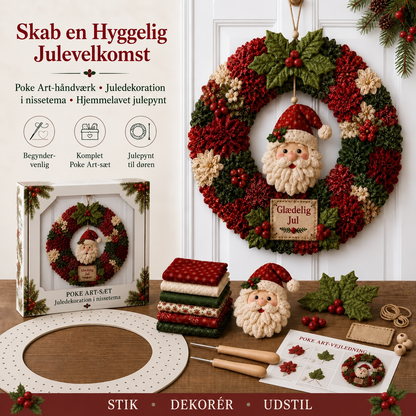 🎄 DIY-julekrans-håndværkssæt med 3D-tekstur | Afslappende og stemningsfuldt til døren