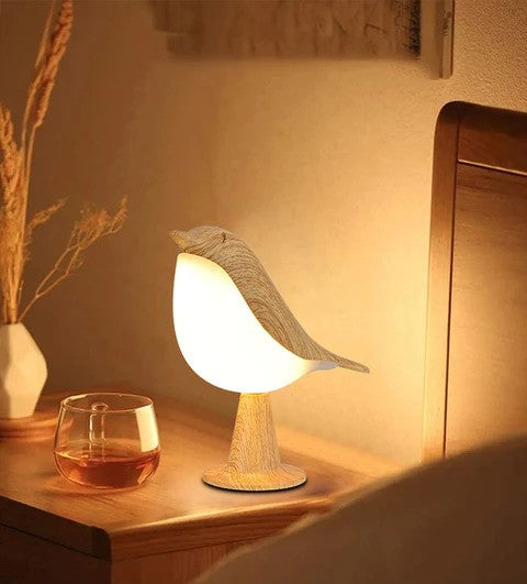 ZenGlow™ – Elegant Fugle-Inspireret Natbordslampe Lys