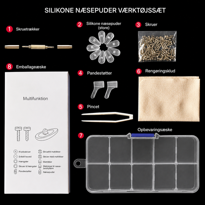 Reparationssæt i silikone til næsepuder på briller