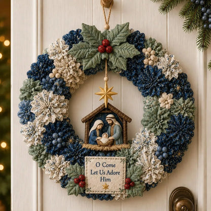 🎄 DIY-julekrans-håndværkssæt med 3D-tekstur | Afslappende og stemningsfuldt til døren