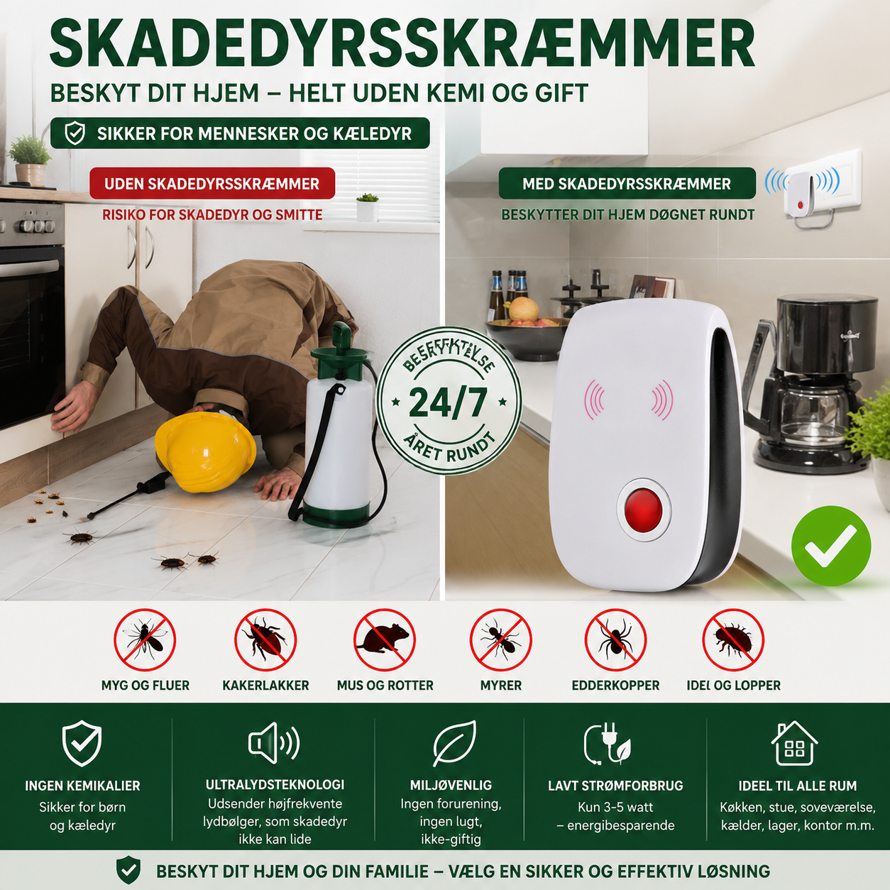 Skadedyrsskræmmer | Beskyt dit hjem mod skadedyr
