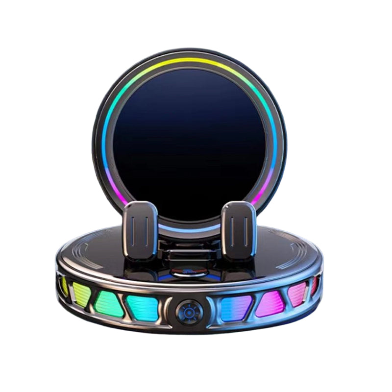 🌈 50 % rabat! 🚗 360° roterbar bilholder med trådløs opladning og RGB-stemningsbelysning