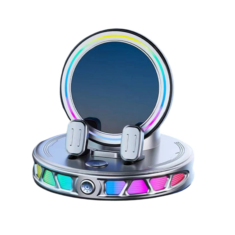 🌈 50 % rabat! 🚗 360° roterbar bilholder med trådløs opladning og RGB-stemningsbelysning