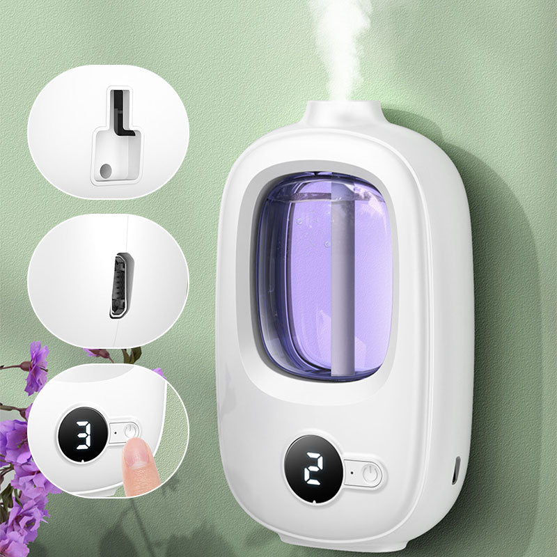 🎶Automatisk aromaterapidiffusor 🌿✨ | Ultralydsforstøvning · Tidsstyret forstøvning · Smart skærm · Kan monteres på væg eller bord