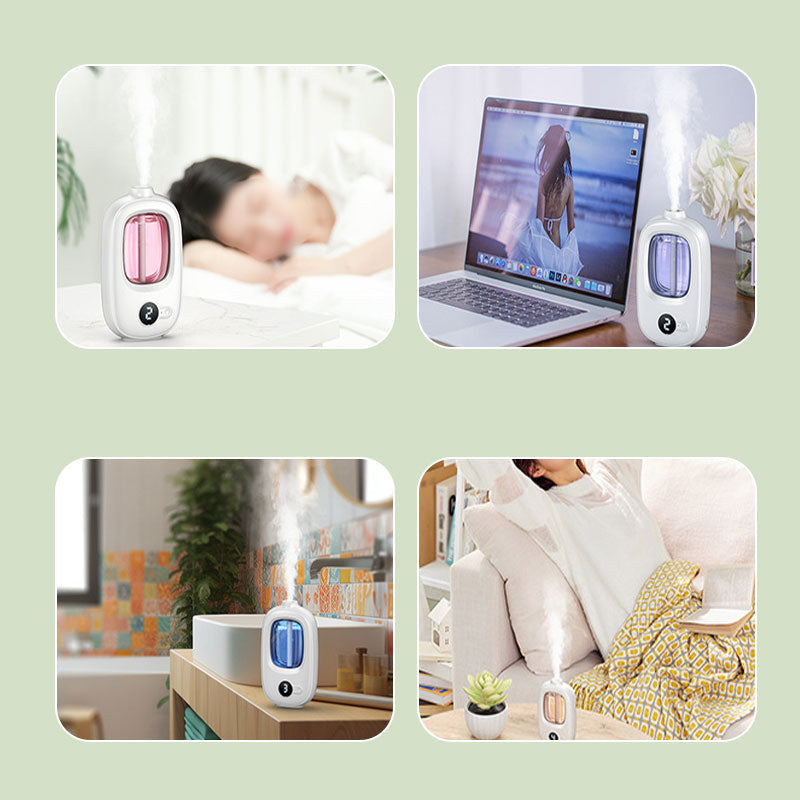 🎶Automatisk aromaterapidiffusor 🌿✨ | Ultralydsforstøvning · Tidsstyret forstøvning · Smart skærm · Kan monteres på væg eller bord