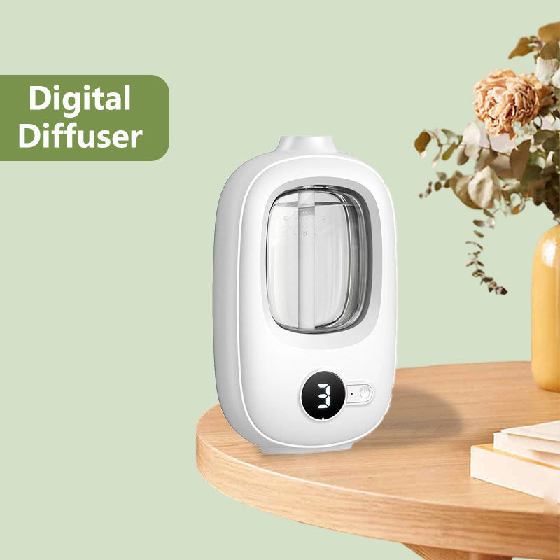 🎶Automatisk aromaterapidiffusor 🌿✨ | Ultralydsforstøvning · Tidsstyret forstøvning · Smart skærm · Kan monteres på væg eller bord