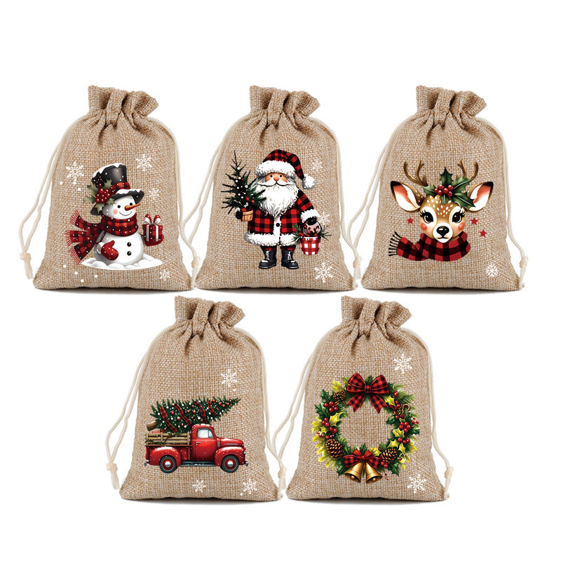 🎄 TIDSBEGRÆNSET 50 % RABAT! 🎁 Julegavposer med snor – Festlige nisse- og rensmotiver, dobbelt snor og bæredygtigt stof – Julestemning i hver eneste gave ✨